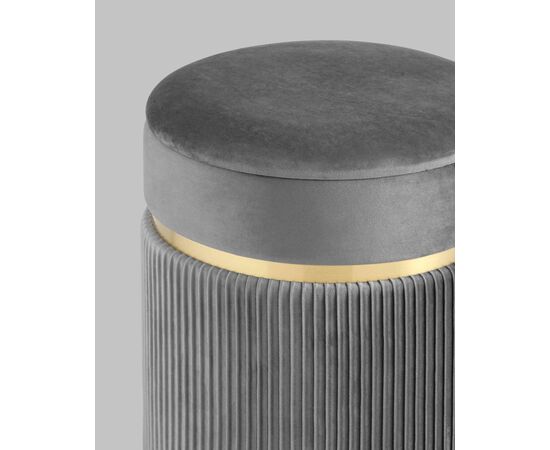 Пуф Миранда с ящиком велюр серый, изображение 5 | Интернет магазин мебели и декора LifeDekor