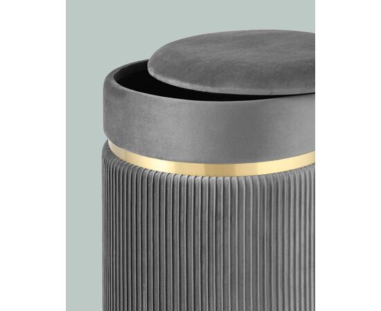 Пуф Миранда с ящиком велюр серый, изображение 4 | Интернет магазин мебели и декора LifeDekor