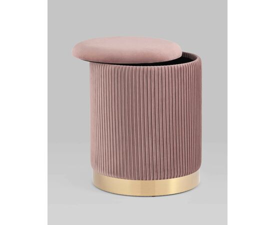 Пуф Шарлотта с ящиком велюр розовый, изображение 3 | Интернет магазин мебели и декора LifeDekor