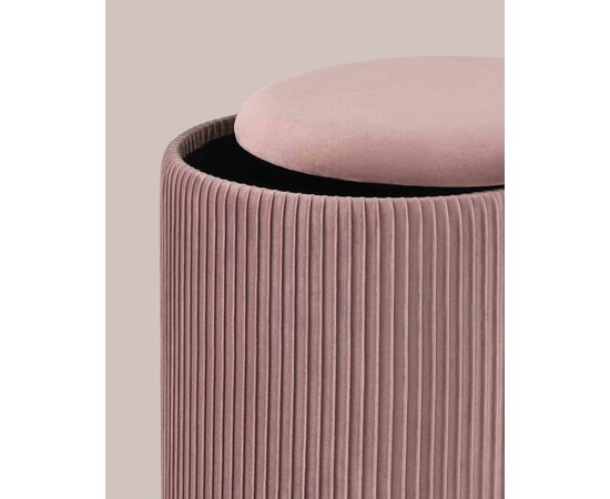 Пуф Шарлотта с ящиком велюр розовый, изображение 4 | Интернет магазин мебели и декора LifeDekor