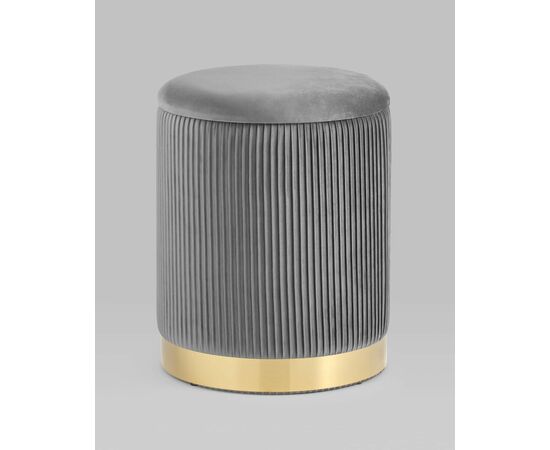 Пуф Шарлотта с ящиком велюр серый, изображение 2 | Интернет магазин мебели и декора LifeDekor