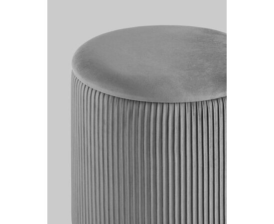 Пуф Шарлотта с ящиком велюр серый, изображение 5 | Интернет магазин мебели и декора LifeDekor