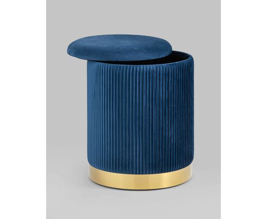 Пуф Шарлотта с ящиком велюр синий, изображение 5 | Интернет магазин мебели и декора LifeDekor