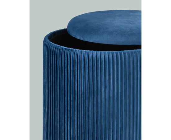 Пуф Шарлотта с ящиком велюр синий, изображение 6 | Интернет магазин мебели и декора LifeDekor