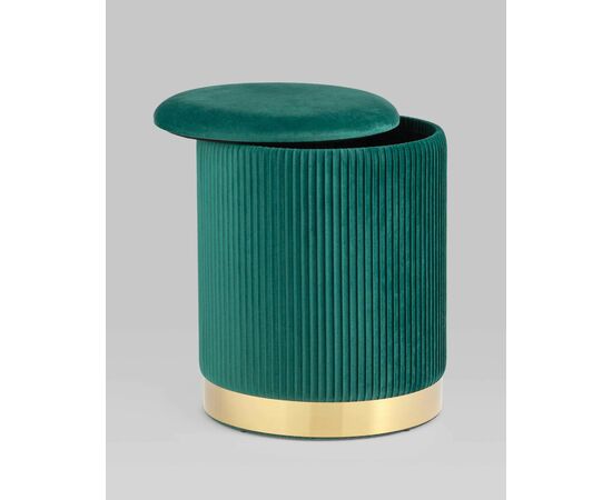 Пуф Шарлотта с ящиком велюр зеленый, изображение 3 | Интернет магазин мебели и декора LifeDekor