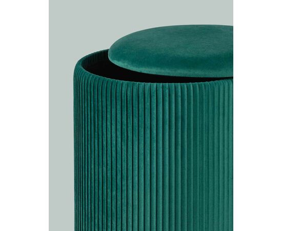 Пуф Шарлотта с ящиком велюр зеленый, изображение 4 | Интернет магазин мебели и декора LifeDekor