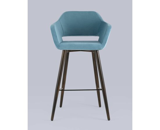 Стул барный Саймон велюр пыльно-голубой, изображение 3 | Интернет магазин мебели и декора LifeDekor