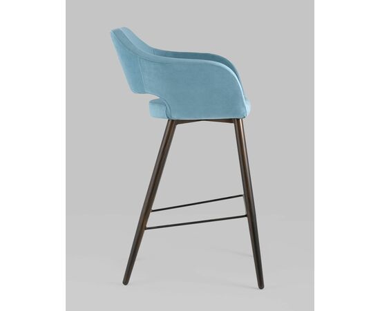 Стул барный Саймон велюр пыльно-голубой, изображение 4 | Интернет магазин мебели и декора LifeDekor