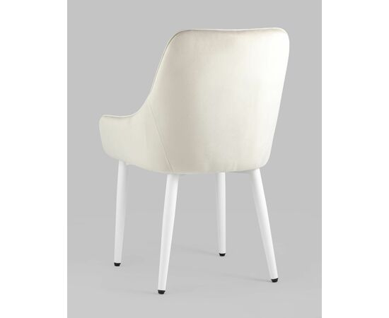 Стул Диана велюр кремовый ножки белые, изображение 9 | Интернет магазин мебели и декора LifeDekor