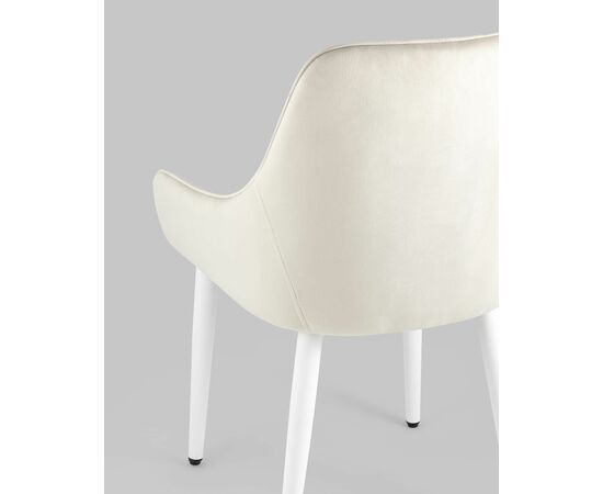 Стул Диана велюр кремовый ножки белые, изображение 10 | Интернет магазин мебели и декора LifeDekor