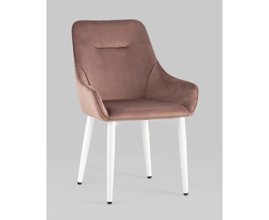 Стул Диана велюр пыльно-розовый ножки белые, изображение 2 | Интернет магазин мебели и декора LifeDekor