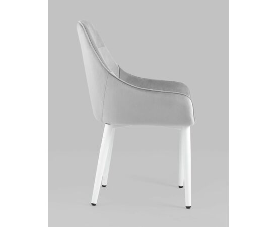 Стул Диана велюр серый ножки белые, изображение 6 | Интернет магазин мебели и декора LifeDekor