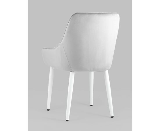 Стул Диана велюр серый ножки белые, изображение 8 | Интернет магазин мебели и декора LifeDekor