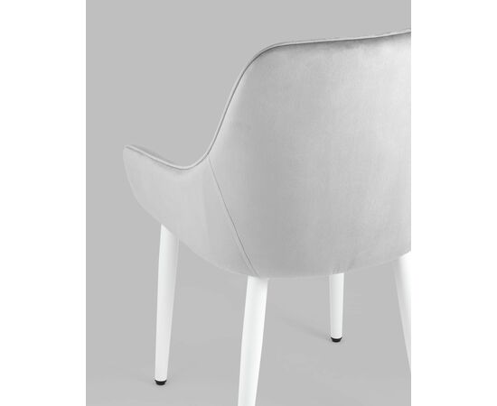 Стул Диана велюр серый ножки белые, изображение 9 | Интернет магазин мебели и декора LifeDekor