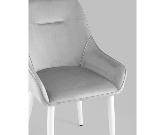 Стул Диана велюр серый ножки белые, изображение 10 | Интернет магазин мебели и декора LifeDekor
