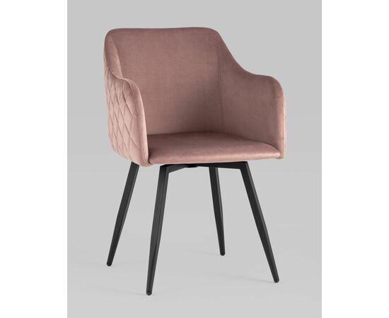 Стул Ника вращающийся велюр пыльно-розовый, изображение 2 | Интернет магазин мебели и декора LifeDekor