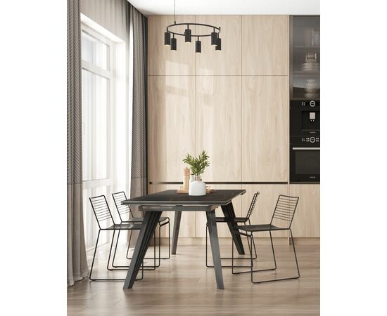 Стол обеденный Пандора раскладной 180-280*90 керамика темная, изображение 4 | Интернет магазин мебели и декора LifeDekor