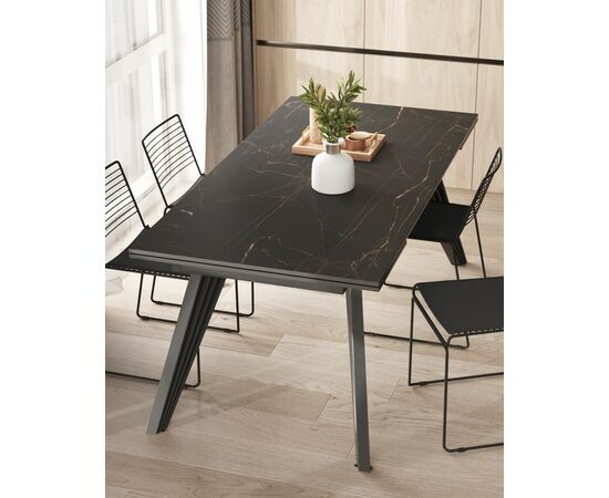 Стол обеденный Пандора раскладной 180-280*90 керамика темная, изображение 3 | Интернет магазин мебели и декора LifeDekor