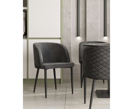 Стул Оскар велюр серый, изображение 5 | Интернет магазин мебели и декора LifeDekor