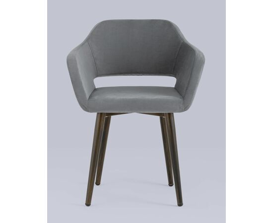 Стул с подлокотниками Саймон велюр тёмно-серый, изображение 5 | Интернет магазин мебели и декора LifeDekor