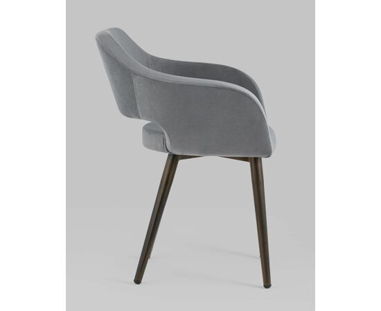 Стул с подлокотниками Саймон велюр тёмно-серый, изображение 6 | Интернет магазин мебели и декора LifeDekor