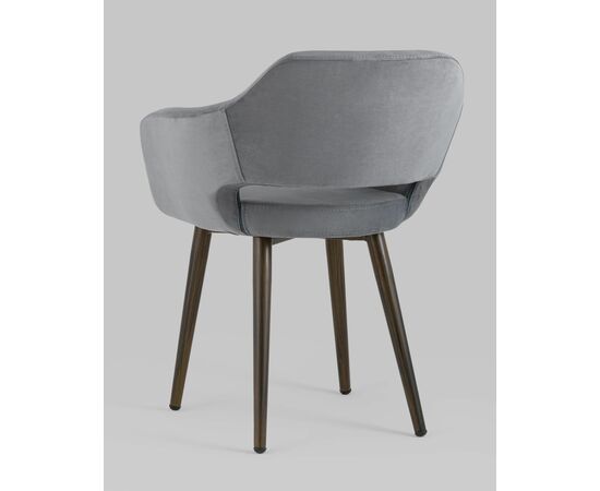 Стул с подлокотниками Саймон велюр тёмно-серый, изображение 8 | Интернет магазин мебели и декора LifeDekor