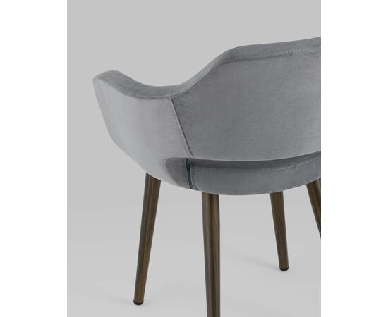 Стул с подлокотниками Саймон велюр тёмно-серый, изображение 9 | Интернет магазин мебели и декора LifeDekor