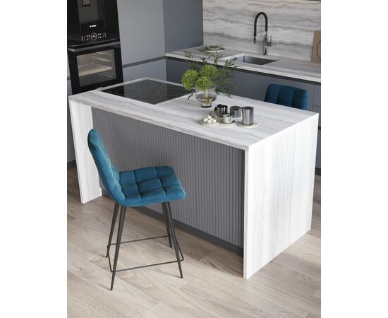 Стул полубарный Джанго велюр синий высота сиденья 60 см, изображение 3 | Интернет магазин мебели и декора LifeDekor