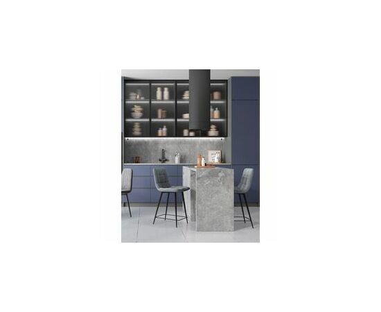 Стул полубарный Джанго велюр тёмно-серый высота сиденья 60 см, изображение 3 | Интернет магазин мебели и декора LifeDekor