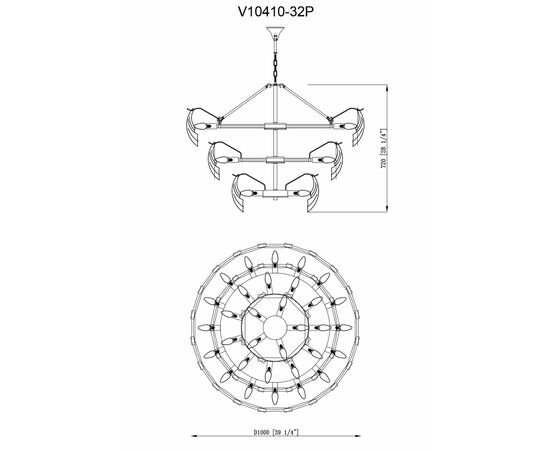 Люстра подвесная Moderli V10410-32P Justine, изображение 7 | Интернет магазин мебели и декора LifeDekor