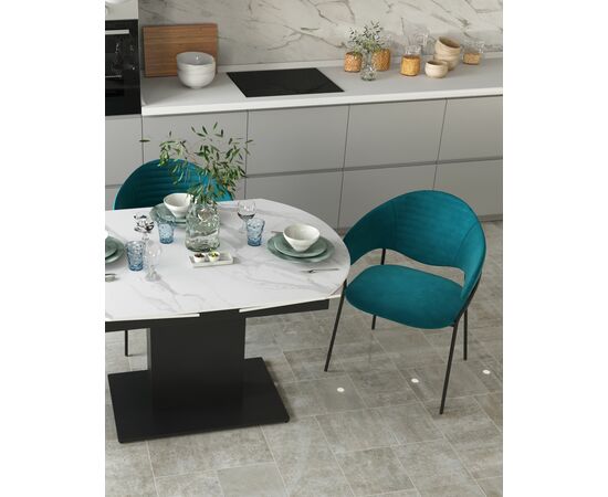 Стул Алексис велюр сине-зелёный, изображение 6 | Интернет магазин мебели и декора LifeDekor