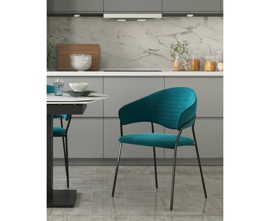 Стул Алексис велюр сине-зелёный, изображение 5 | Интернет магазин мебели и декора LifeDekor