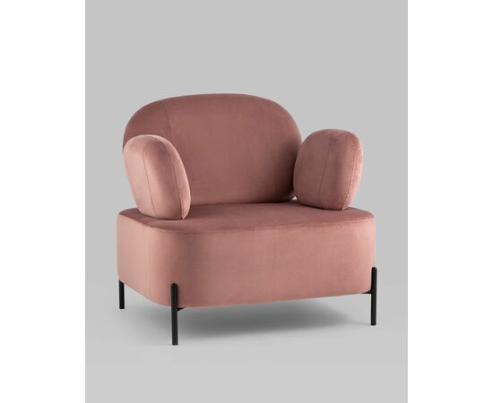 Кресло Кэнди с подлокотниками велюр пыльно-розовый, изображение 2 | Интернет магазин мебели и декора LifeDekor