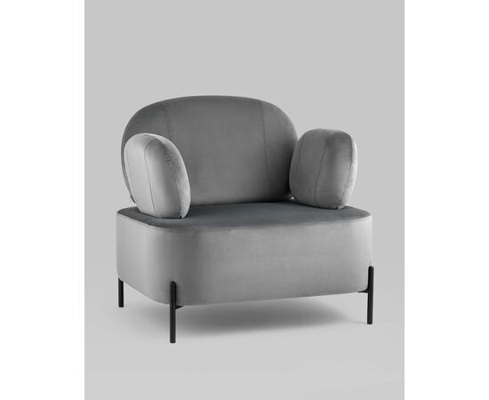 Кресло Кэнди с подлокотниками велюр серый, изображение 2 | Интернет магазин мебели и декора LifeDekor