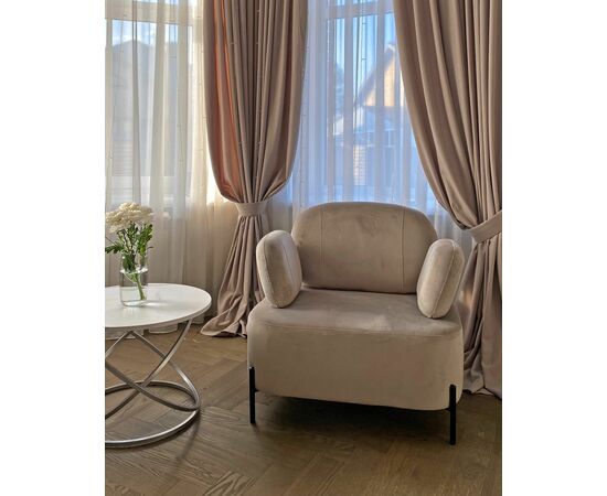 Кресло Кэнди с подлокотниками велюр серо-бежевый, изображение 6 | Интернет магазин мебели и декора LifeDekor