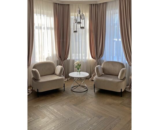 Кресло Кэнди с подлокотниками велюр серо-бежевый, изображение 7 | Интернет магазин мебели и декора LifeDekor