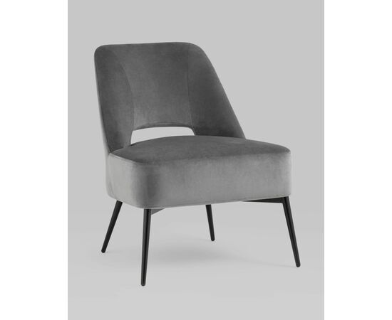 Кресло лаунж Бостон велюр тёмно-серый, изображение 2 | Интернет магазин мебели и декора LifeDekor