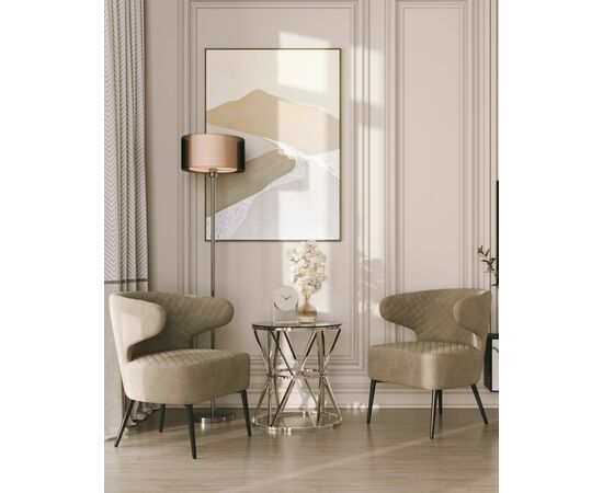 Кресло лаунж Royal велюр бежевый, изображение 5 | Интернет магазин мебели и декора LifeDekor