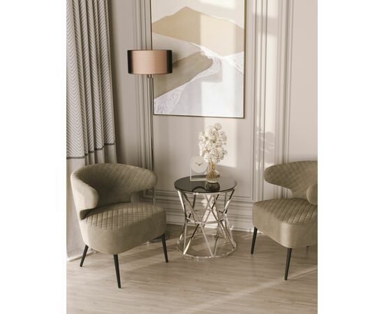 Кресло лаунж Royal велюр бежевый, изображение 4 | Интернет магазин мебели и декора LifeDekor