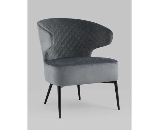 Кресло лаунж Royal велюр тёмно-серый, изображение 2 | Интернет магазин мебели и декора LifeDekor