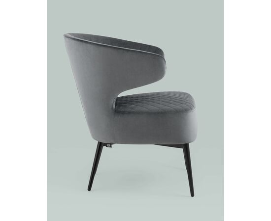 Кресло лаунж Royal велюр тёмно-серый, изображение 8 | Интернет магазин мебели и декора LifeDekor