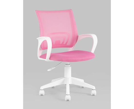 Кресло офисное TopChairs ST-BASIC-W розовый крестовина пластик белый, изображение 2 | Интернет магазин мебели и декора LifeDekor
