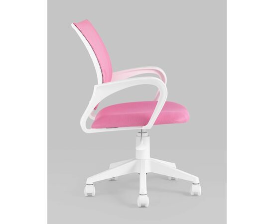 Кресло офисное TopChairs ST-BASIC-W розовый крестовина пластик белый, изображение 5 | Интернет магазин мебели и декора LifeDekor