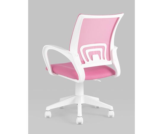 Кресло офисное TopChairs ST-BASIC-W розовый крестовина пластик белый, изображение 7 | Интернет магазин мебели и декора LifeDekor