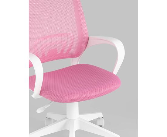 Кресло офисное TopChairs ST-BASIC-W розовый крестовина пластик белый, изображение 9 | Интернет магазин мебели и декора LifeDekor