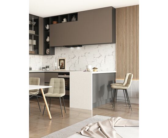 Стул полубарный Джанго велюр бежевый высота сиденья 60 см, изображение 4 | Интернет магазин мебели и декора LifeDekor