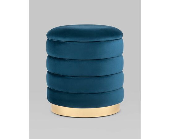 Пуф Франсис с ящиком велюр синий, изображение 2 | Интернет магазин мебели и декора LifeDekor