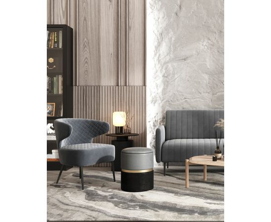 Кресло лаунж Royal велюр тёмно-серый, изображение 5 | Интернет магазин мебели и декора LifeDekor