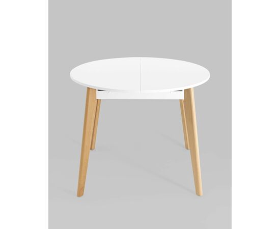 Стол Rondo 100-135*100 бук/белый, изображение 3 | Интернет магазин мебели и декора LifeDekor