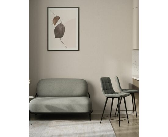 Стул полубарный Джанго велюр серый высота сиденья 60 см, изображение 4 | Интернет магазин мебели и декора LifeDekor